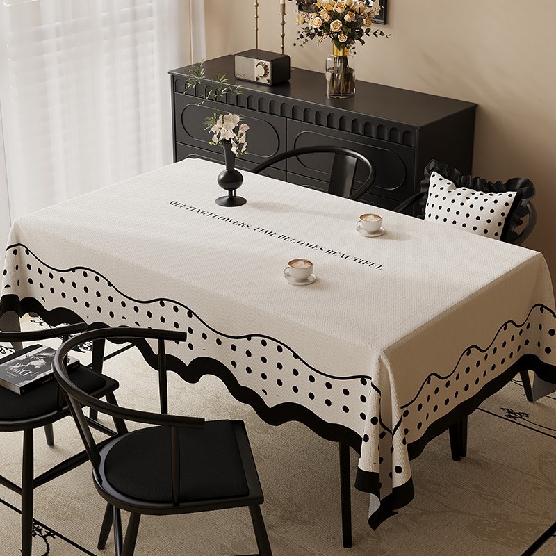 法式桌布防水防油防烫免洗餐桌垫202F5新款高级感布艺盖布茶几台