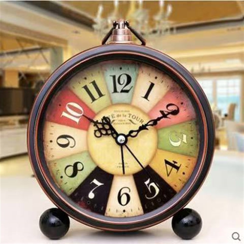 闹钟现代简约静音学生用复古卧室钟表桌面时钟摆件U座钟客厅用数