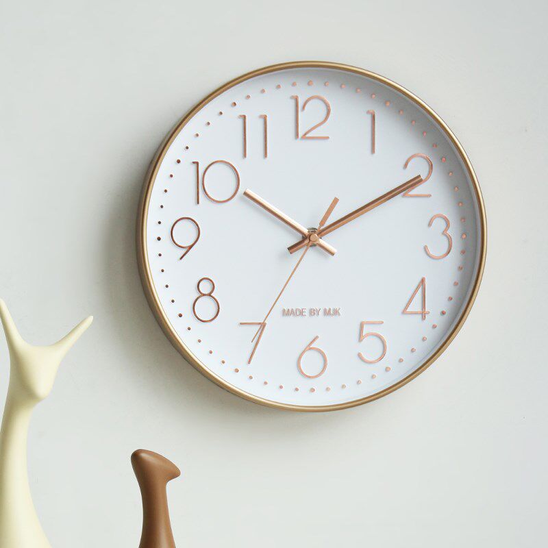 mjk钟表客厅挂钟2024新款家用客厅现代简约静音U时钟挂墙免打孔