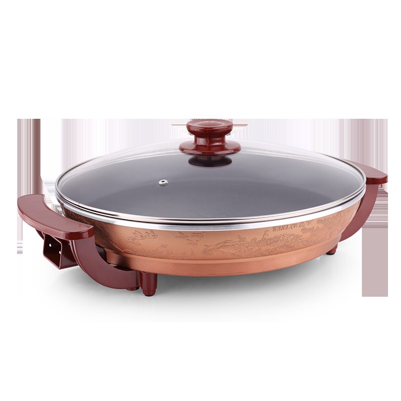 傻厨电煎锅平底锅不粘锅插电韩式多功能电热锅家用烙饼电X烤锅384