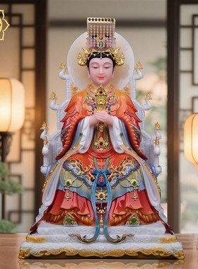 新款妈祖娘娘神j像湄洲妈祖神像天上圣母海神林默娘汉白玉供奉摆