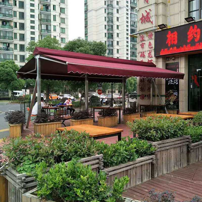 伸缩蓬遮阳双开伸缩篷加强型双向伸缩蓬遮阳篷双向伸缩遮阳挡雨棚