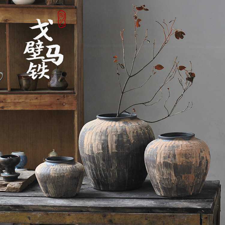 新中式禅意餐桌侘寂风花器客厅桌面茶几摆放民宿酒店餐厅软装花瓶