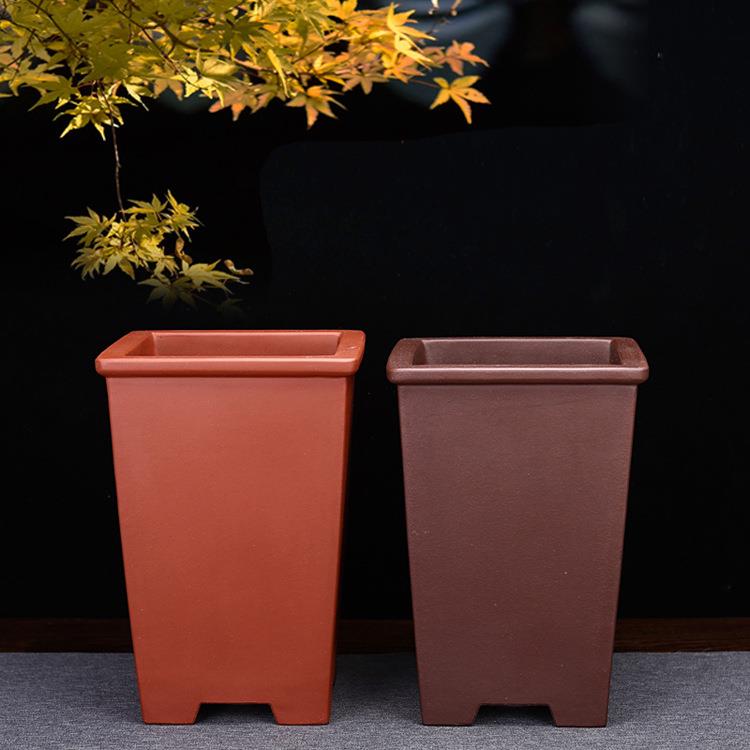 紫砂花盆高四方悬崖文竹客厅盆景盆个性陶瓷园艺花卉绿植厂家