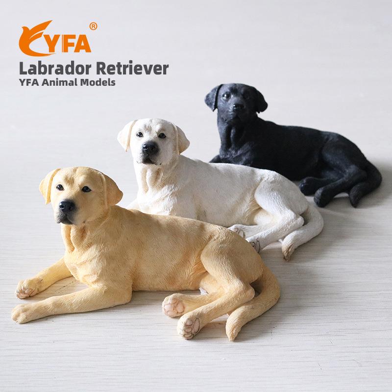 模玩拉布拉多犬狗模型仿真动物车载摆件汽车工艺品公仔