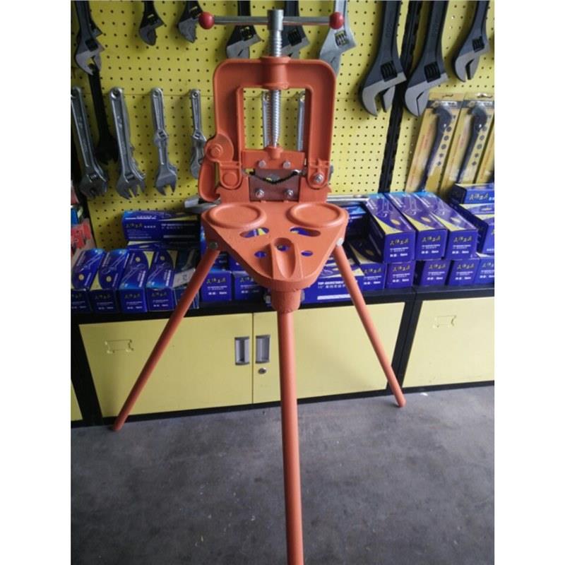重型带架管子压力钳三脚架台虎钳 龙门钳夹管钳暖气安装台钳2#3#