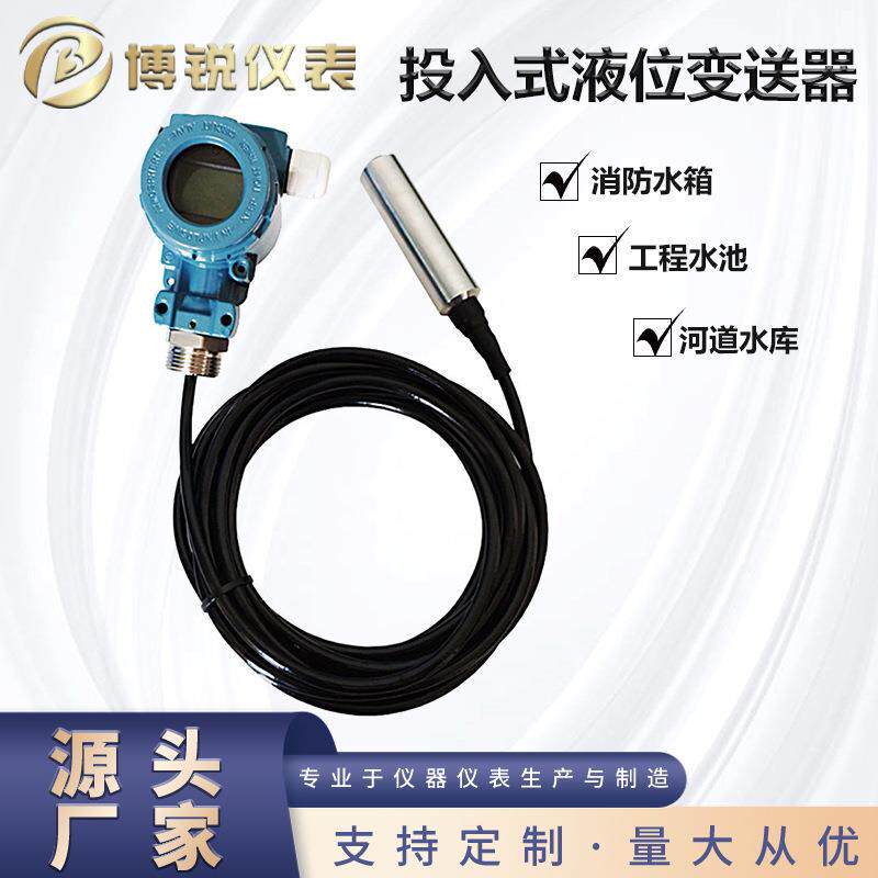 投入式静压液位计防爆型水位计水池水箱防腐探头缆式法兰式变送器