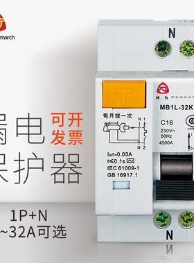 TYT泰永长征长九MB1L-32K空气开关漏电保护断路器30mA厂家直销