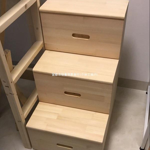 简易实木梯子木楼梯实木梯凳两用带抽屉收纳梯柜木抽屉床直销