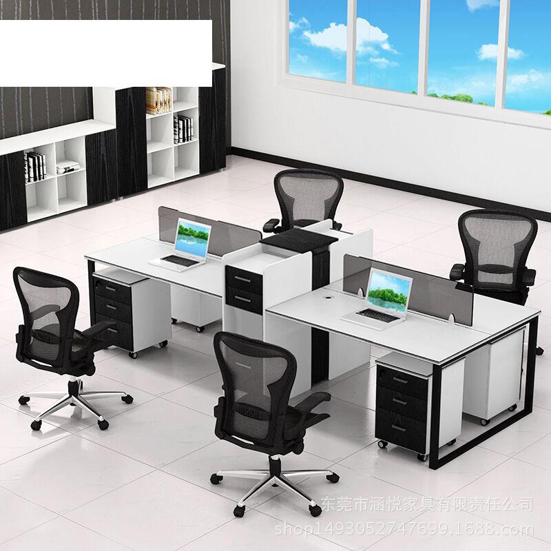 简约现代组合员工工位职员桌 办公室四人位卡位屏风办公桌子