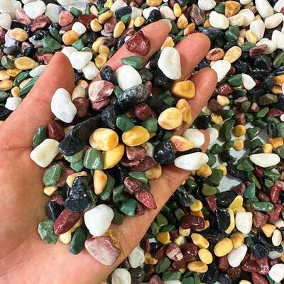 彩石地下车库通道彩色石子水磨石骨料钢化地坪彩石水洗石胶粘石