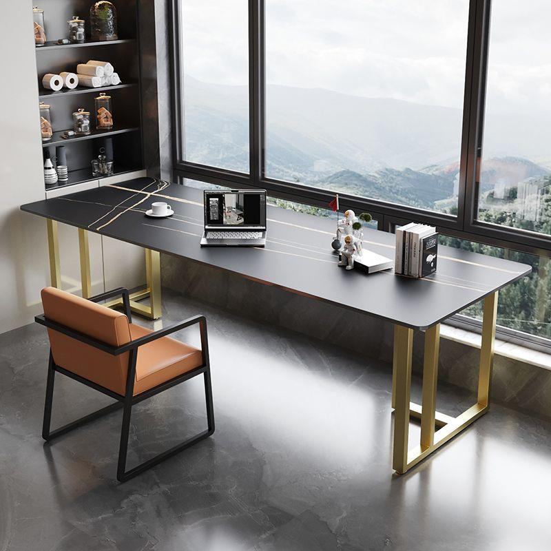 意式轻奢岩板书桌桌会议桌洽谈工作台办公双人长条桌简约接待新品