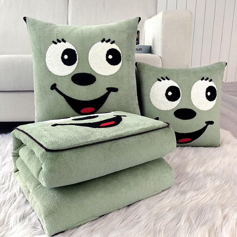 折叠抱枕被子两用冬季q加厚办公室午睡空调毯二合一枕头汽车载靠