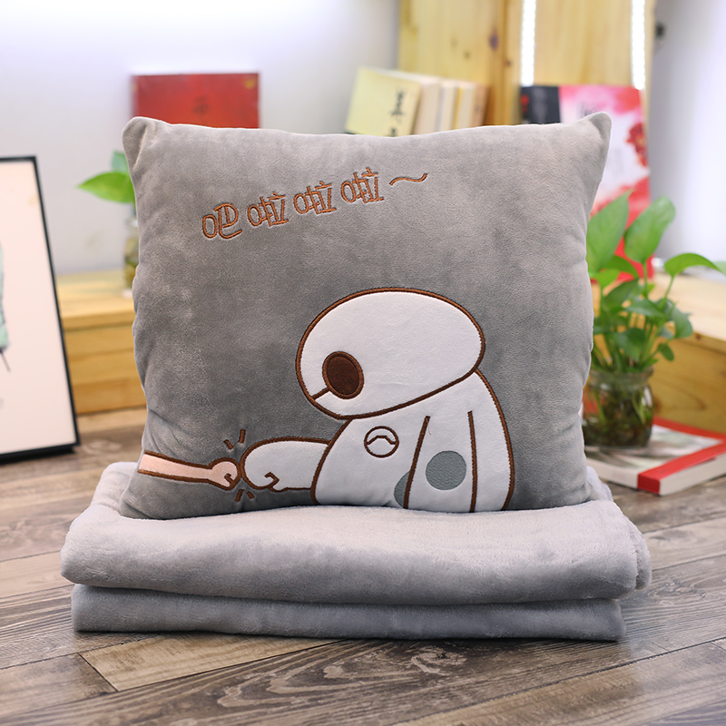 折叠毯子抱枕被子两用q女冬天捂手暖手抱枕插手毛绒可爱午睡三合