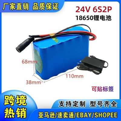 6S2P 24V 18650锂电池组 内置BMS保护 电动设备数码监控储能电池