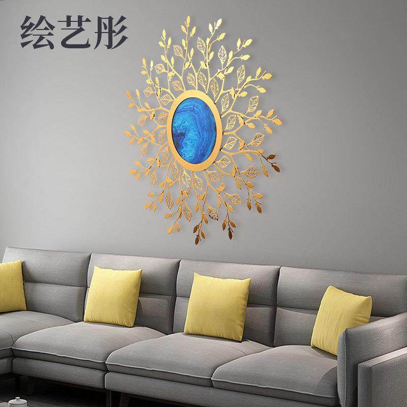 轻奢铁艺壁饰树叶花壁挂餐厅客厅墙面装饰品挂件沙发电视背景挂饰