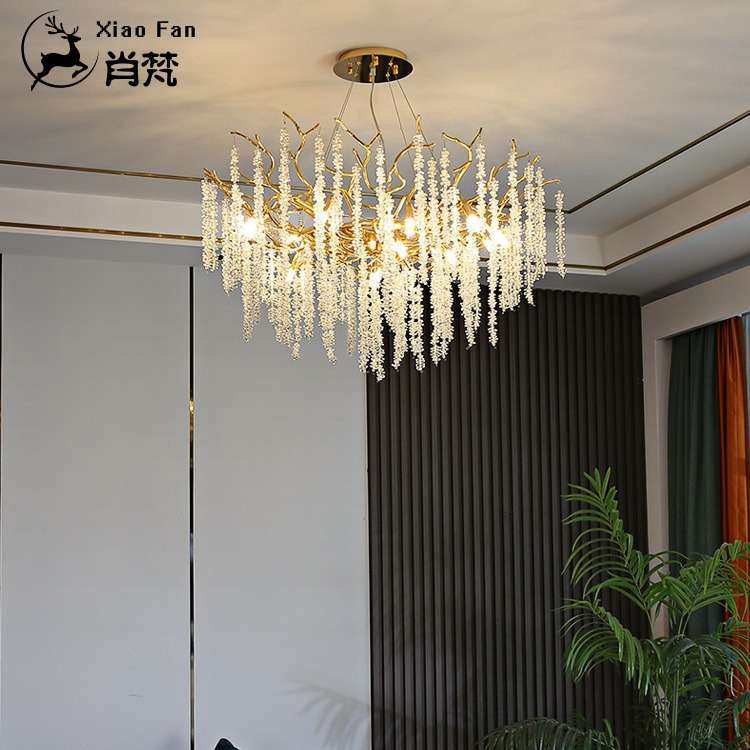 意大利轻奢客厅餐厅水晶灯创意个性高档奢华岛台冰之恋水晶吊灯