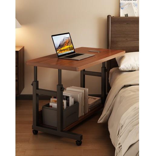 可移动电脑桌卧室家用床边桌学习写字办公简易带轮书桌升降小桌子