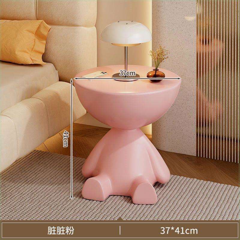 奶油风茶几创意移动头客厅沙发边几小户型家用摆件卧室床头小桌子