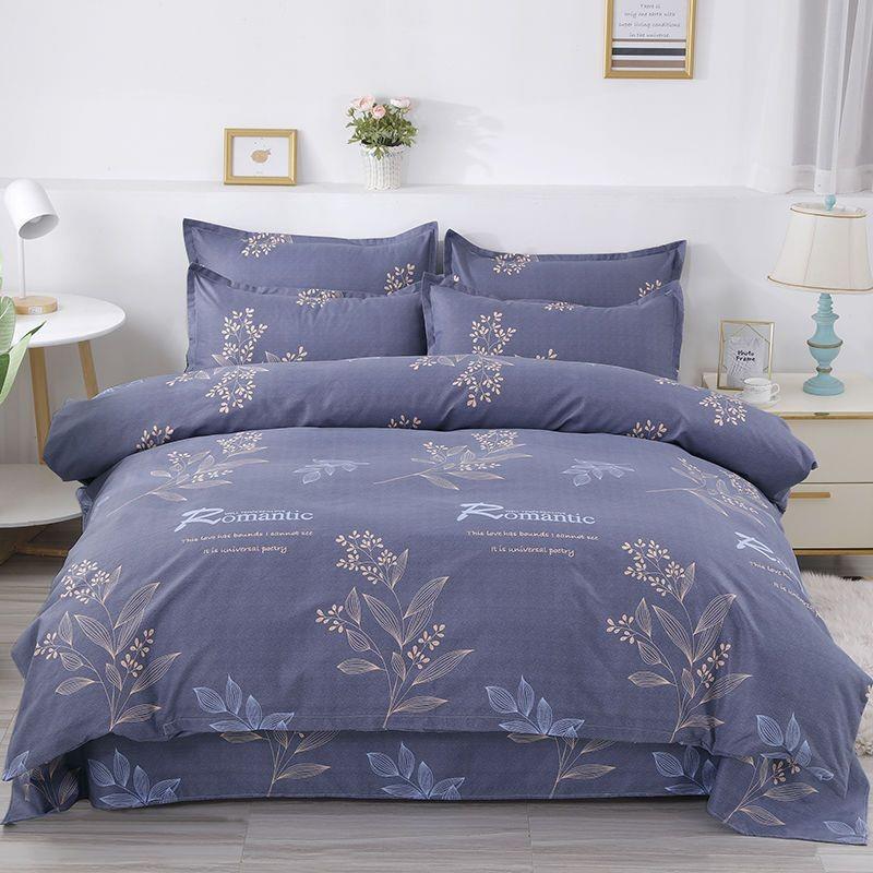 简约舒适床品加厚磨毛四件套床上用品床单被套被罩学生宿舍三件套