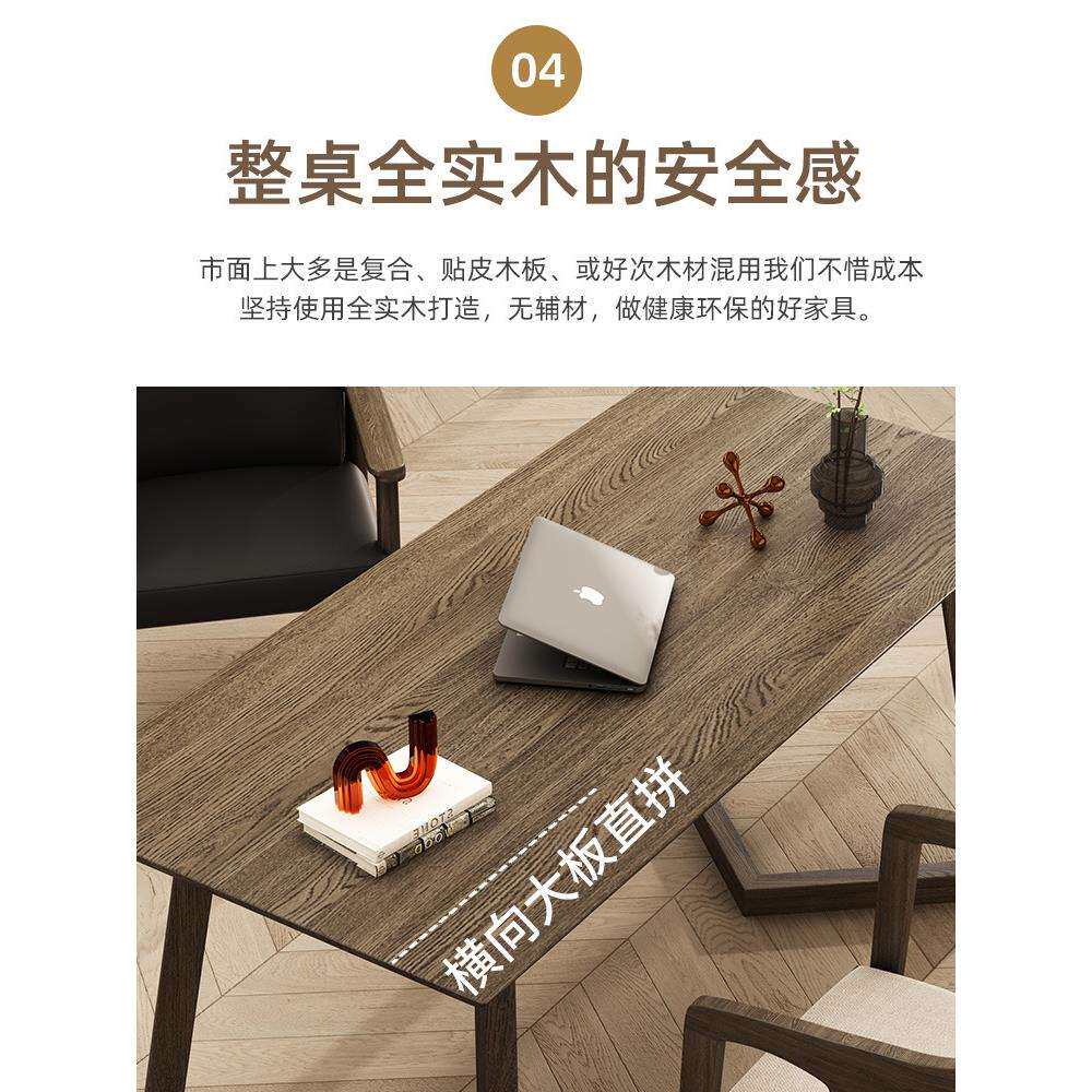 北欧全实木学生书桌极简写字台现代简约家用电脑桌胡桃色办公桌子