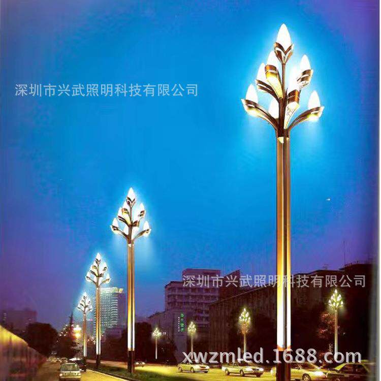 智慧玉兰灯莲花灯中华灯高杆灯广场景观灯庭院灯led道路照明工程