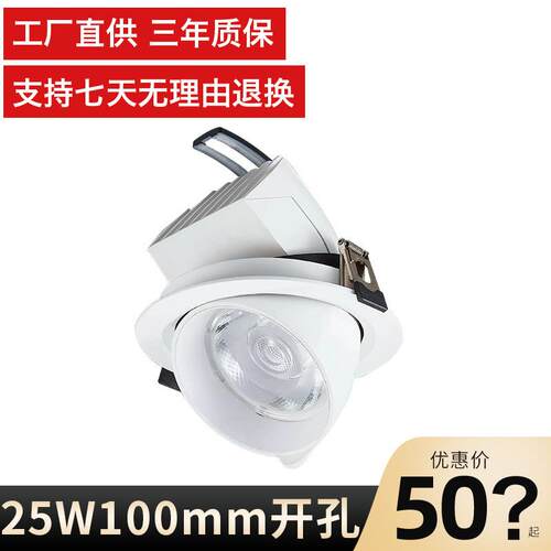 厂家直销象鼻灯100开孔30W25W97显指服装店射灯嵌入式天花灯4500K