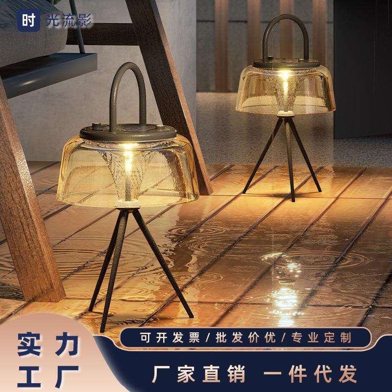 太阳能庭院灯户外防水手提灯户外多功能台灯充电台灯景观氛围吊灯