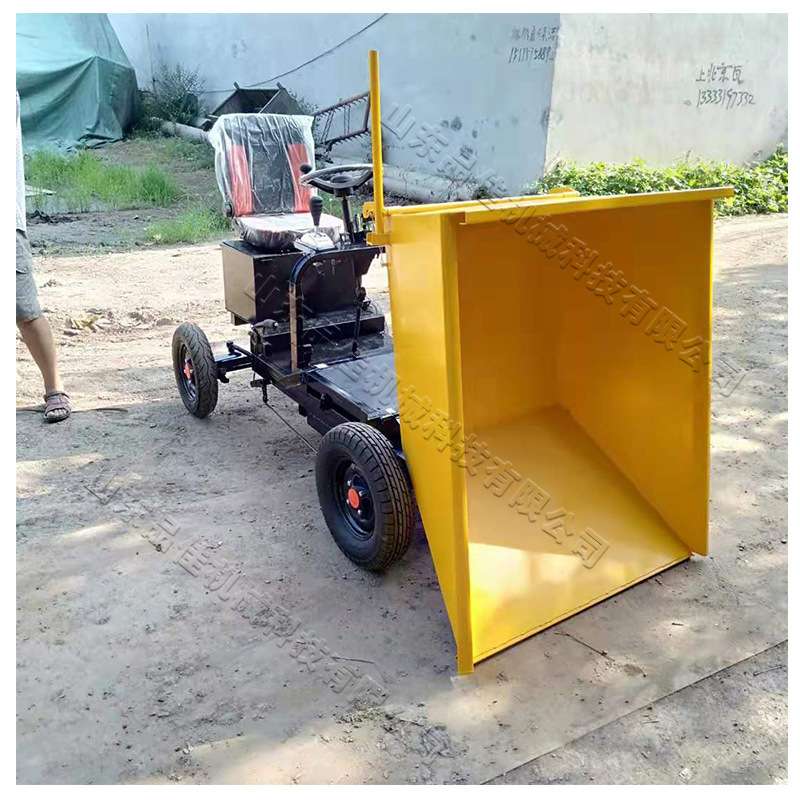 电动砂浆运输小推车 工地用电动灰斗车 四轮座驾式电动拉灰车