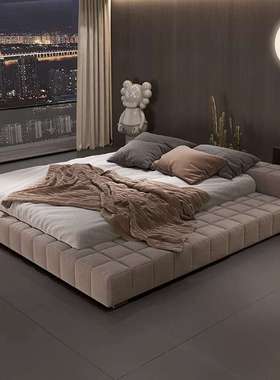 baxter床豆腐块床奶油系床任意尺寸特别的poliform床 tufty床