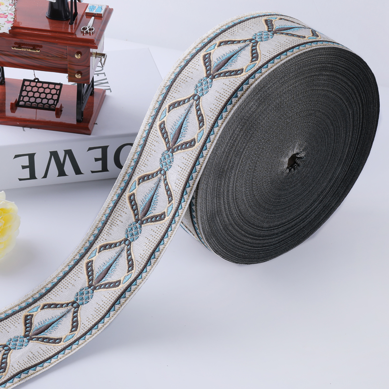宽8cmb窗帘花边辅料提花织带窗帘拼接抱枕装饰桌旗花边腰带8F5