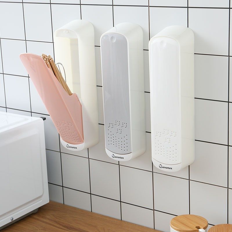 带盖防尘筷子筒家k用挂壁式筷篓厨房筷笼置物架筷筒餐具沥水收纳