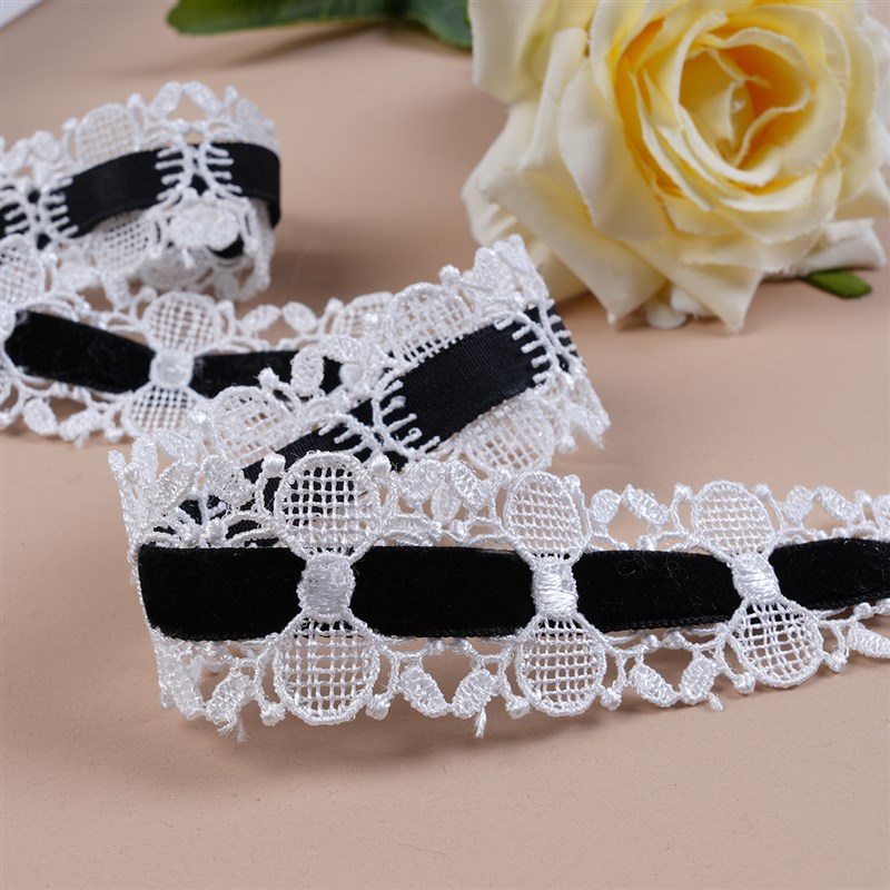 窗帘花边b法式赫本风窗纱幔头拼接绒带水溶小边抱枕包边辅料M-946