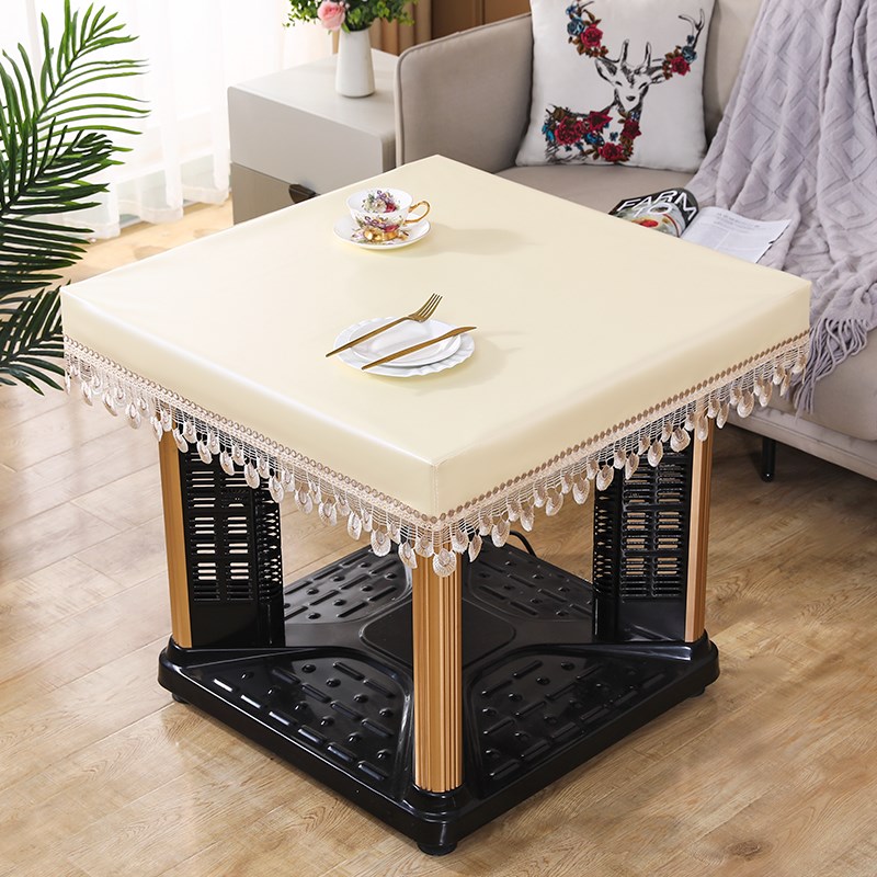 电炉罩防b水皮罩方桌防油防尘罩烤火桌罩套正方形桌布罩取暖桌皮
