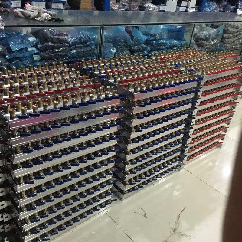 注塑机分水排铝材k分流器模具运水块3分加厚铜球阀1寸进双排分水