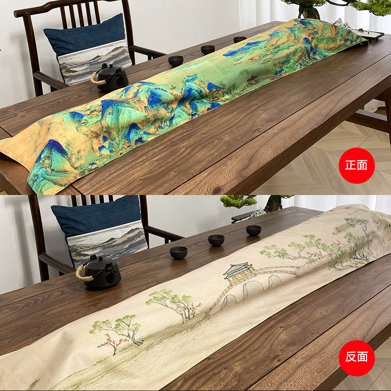 双面图案古琴盖布防尘罩防尘布专用E盖琴布琴罩桌旗桌布古琴罩加
