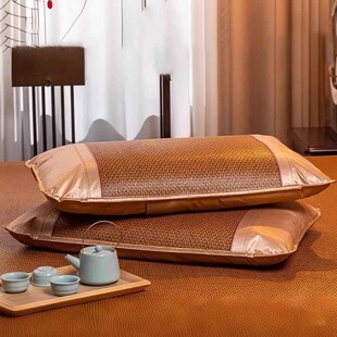 凉席竹席枕套一对装 防滑舒适单人学生藤席Z枕耐磨套子 藤枕套夏季