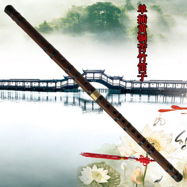 笛子初学  竹笛女生笛子笛子黄铜自学 乐器  初学单苦竹笛插