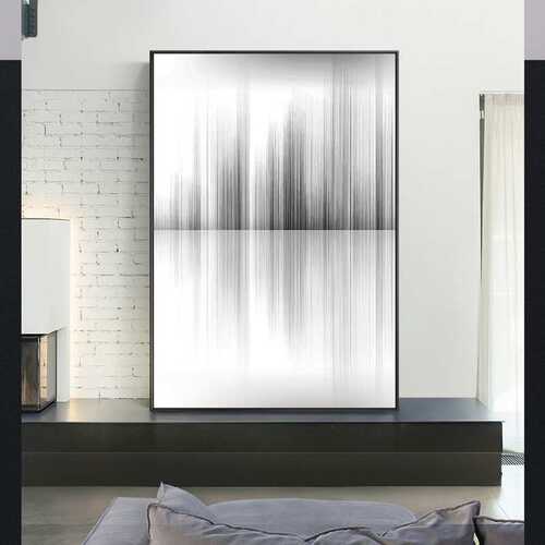 大幅黑白灰工业风装饰画意式简约轻奢现代抽象挂画客餐厅玄关壁画