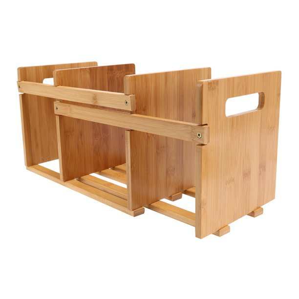 定制尺寸颜色放桌面长方形伸缩竹书架木制书架