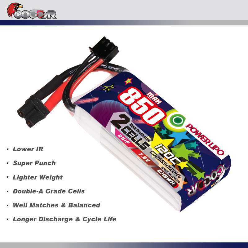 鹰氪CODDAR 850MAH 2S 7.6V 120C 高倍率航模固定翼FPV高压锂电池