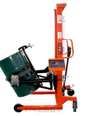 DSW515AC抱桶秤称重翻桶器手动油桶称量倒料称叉车带称重型倒桶车