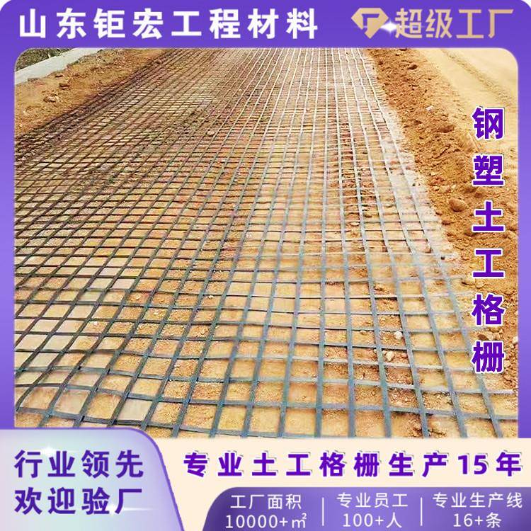 高强度钢塑土工格栅高速公路用土工格栅GSZ50GSZ80KN钢塑土工格栅