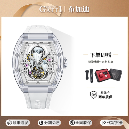 布加迪北极熊夜光机械男表