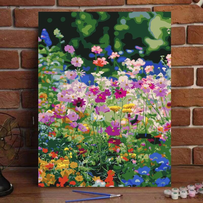花卉diy数字油画0基础填充手工涂色唯美绘画丙烯油彩画挂墙装饰画图片
