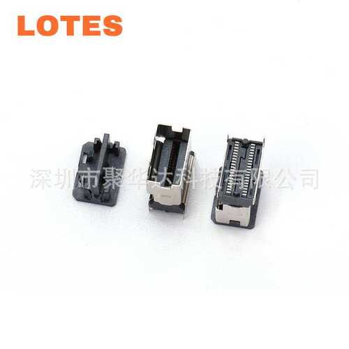 LOTES ASASS008 SFF-8654 4X直立型母座 SlimSAS 38PIN 180度
