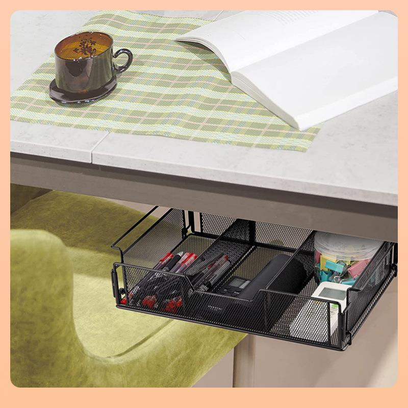 【折扣价】?书桌下抽屉宿舍下挂式置物架悬挂桌面收纳架文件柜桌