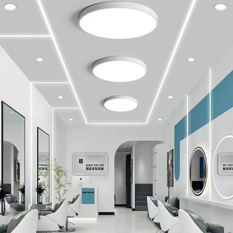 【折扣价】理发店专用超亮爆款网红美甲美发店圆形led节能护眼灯