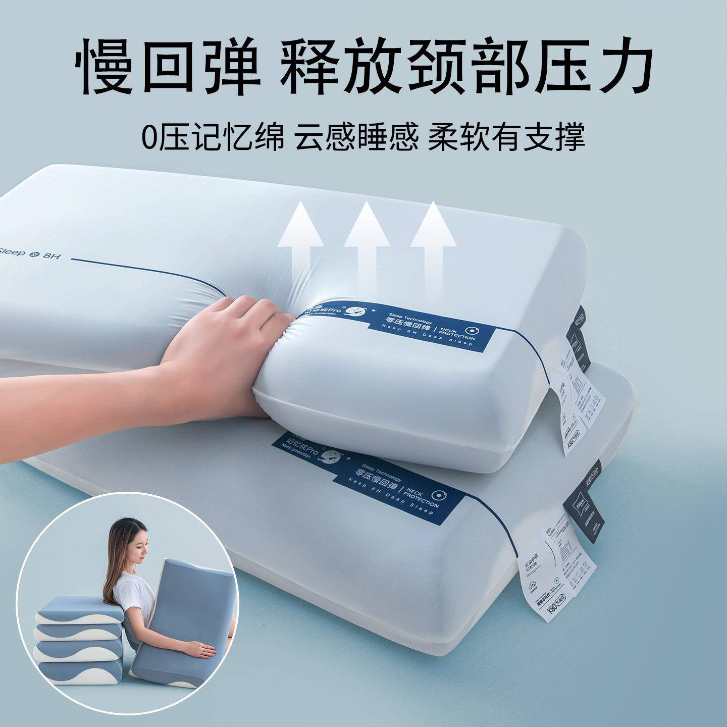 【折扣价】零压力深睡眠慢回弹记忆枕护颈枕助睡眠枕头成人学生宿