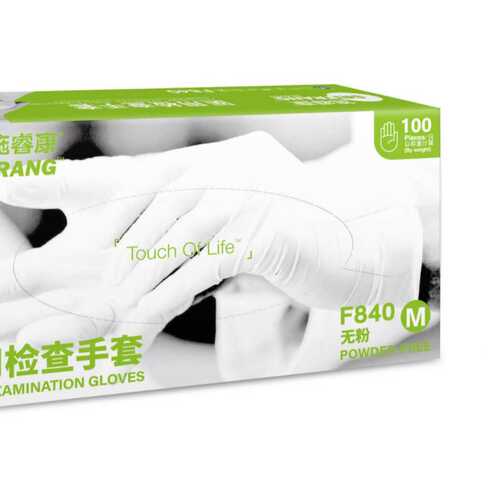 F840手套无粉 5.8克 涂层 乳胶手套100只/盒10盒/箱诗董施睿康